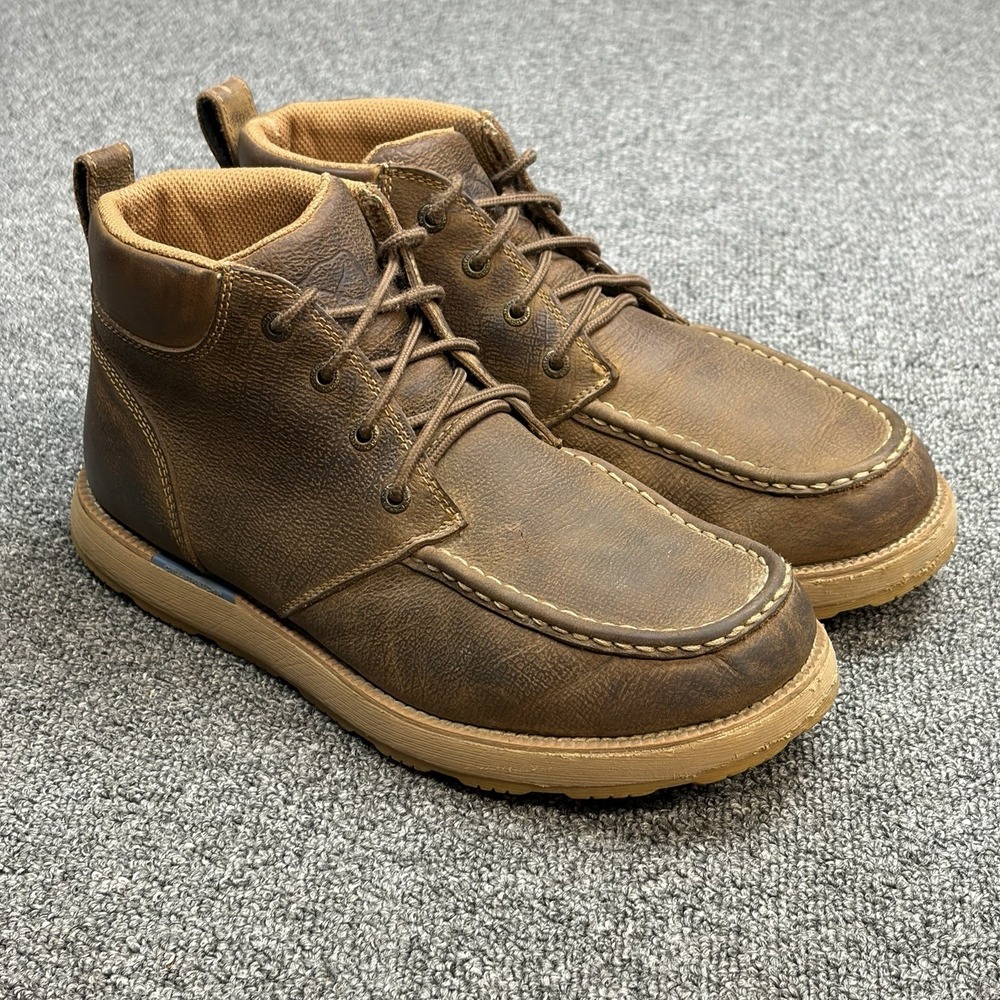 Twisted X Men's Brunette and Spice CellStretch Wedge Lace Up Moc Toe Size 8 M